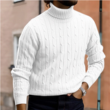 Men's Turtleneck | Ribbed Knit | Classic Style | Winter - White