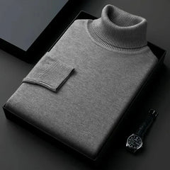 Men's Turtleneck Sweater | Warm Polyester | Classic | Winter - Charcoal