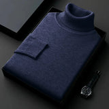 Men's Turtleneck Sweater | Warm Polyester | Classic | Winter - Navy