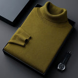 Men's Turtleneck Sweater | Warm Polyester | Classic | Winter - Olive