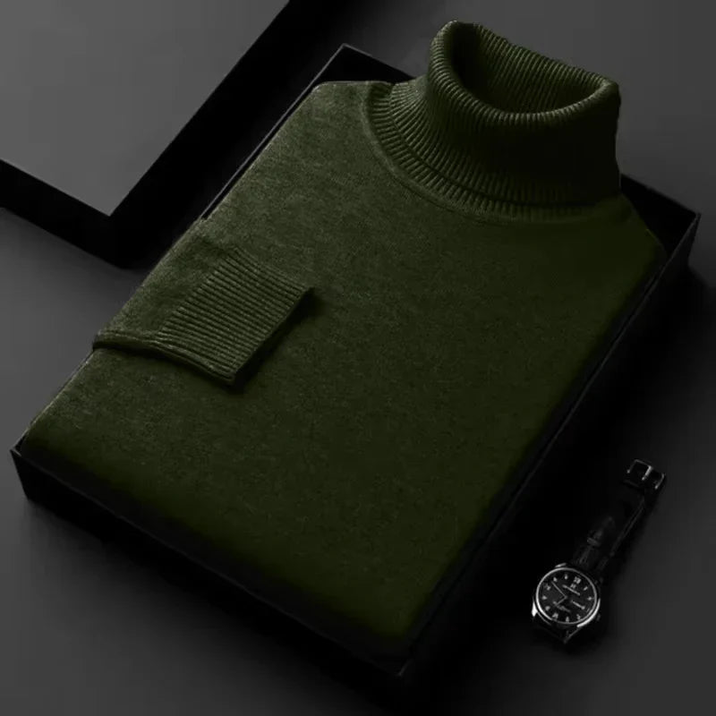 Men's Turtleneck Sweater | Warm Polyester | Classic | Winter