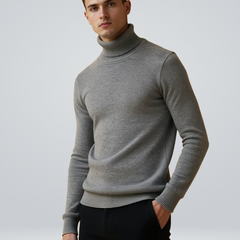 Men's Turtleneck Sweater | Warm Polyester | Classic | Winter