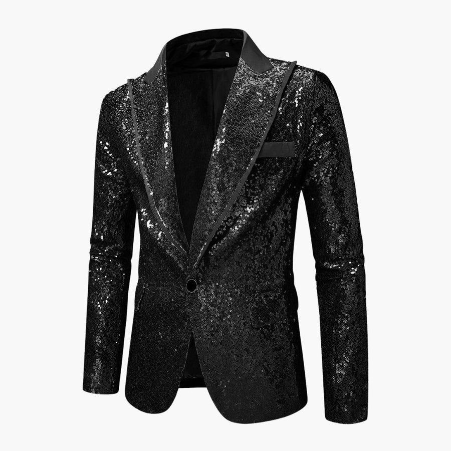 Men's Tuxedo Blazer | Satin Lapel | Formal Wear | Winter - Black