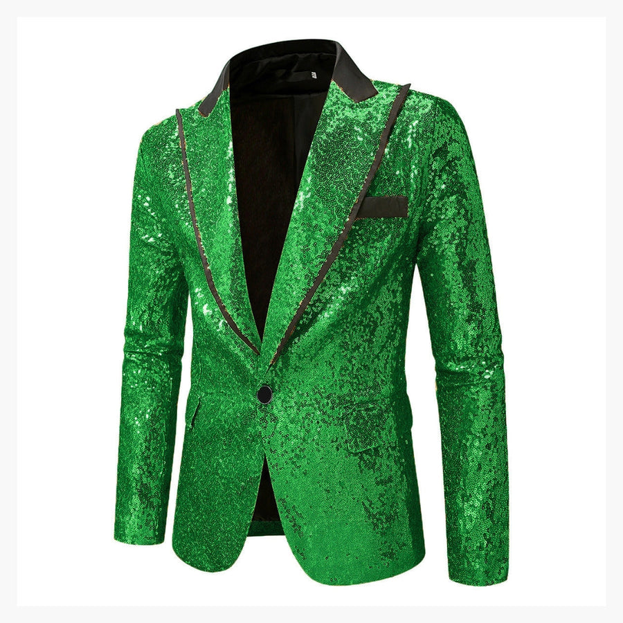 Men's Tuxedo Blazer | Satin Lapel | Formal Wear | Winter - Green