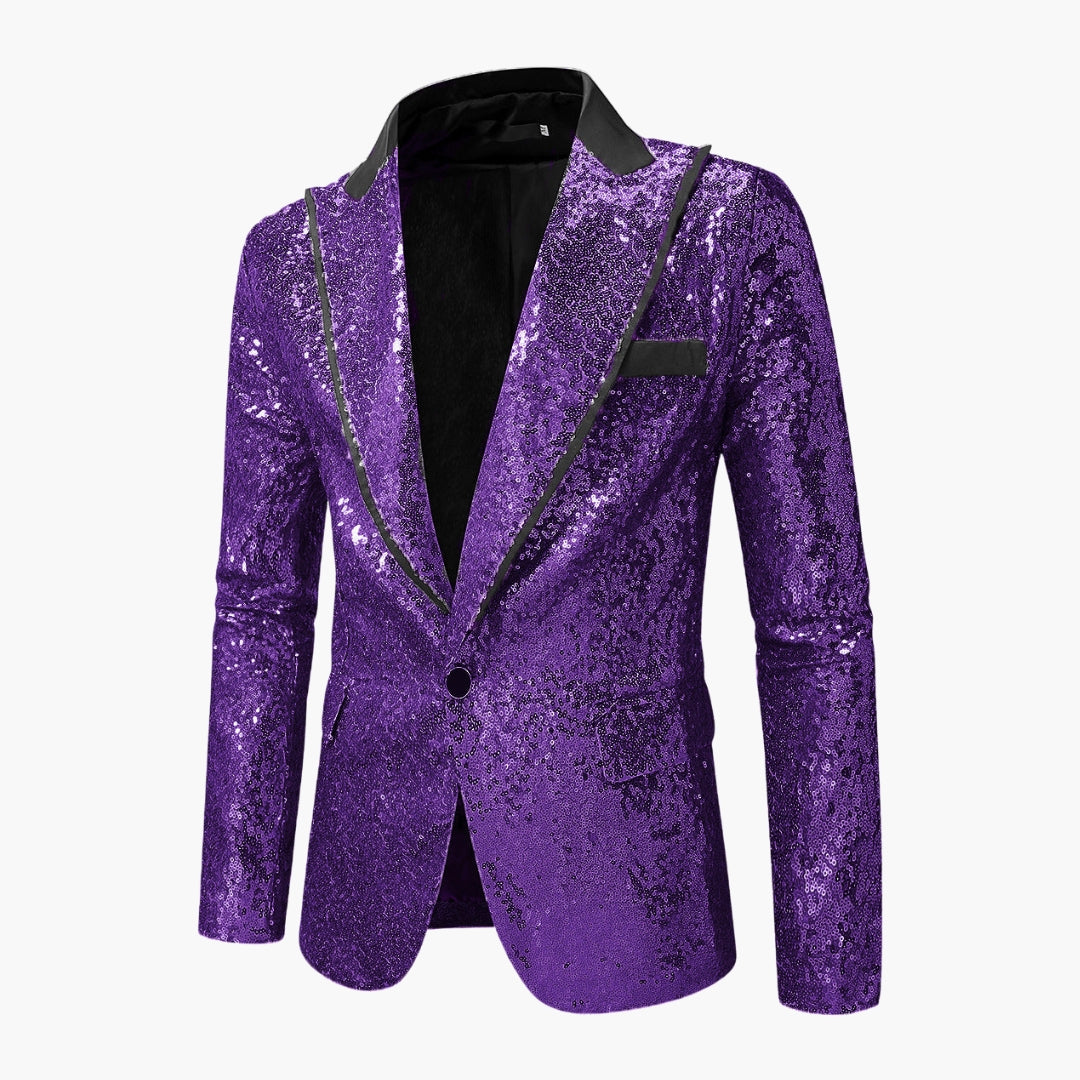 Men's Tuxedo Blazer | Satin Lapel | Formal Wear | Winter - Purple