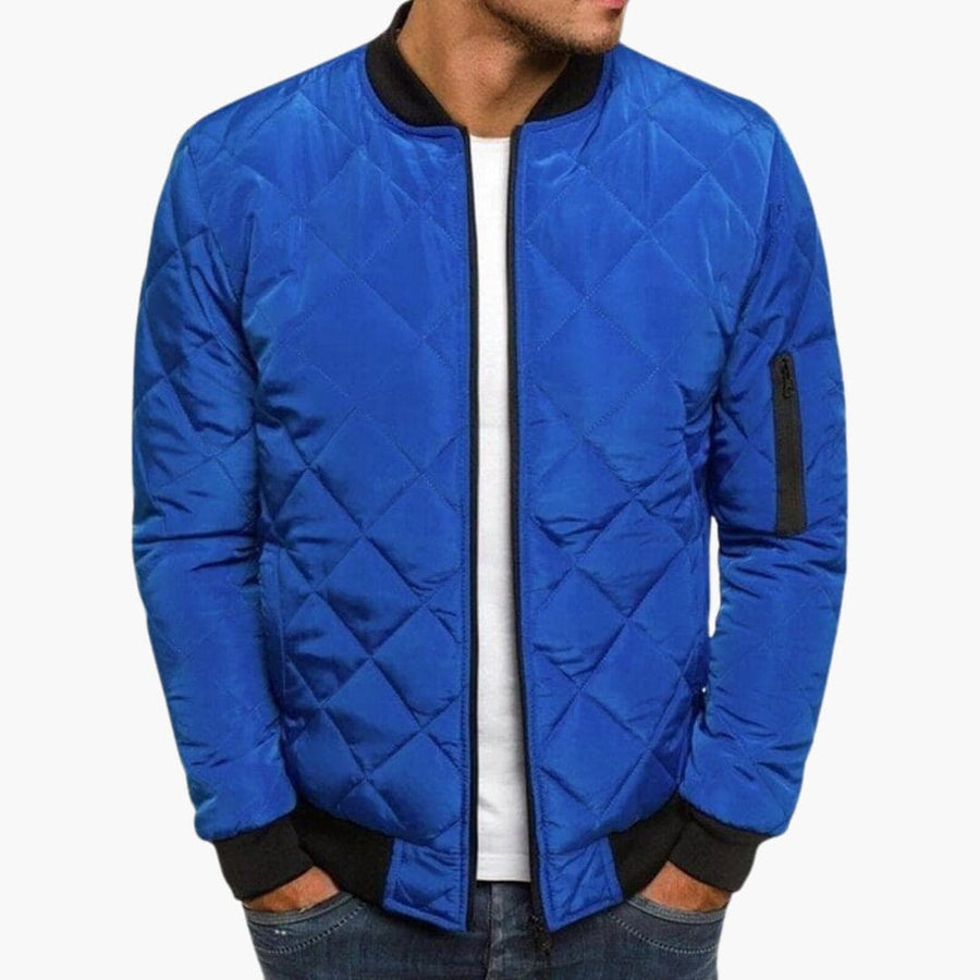 Men's Utility Bomber | Diamond Matelassé | Winter - Light Blue