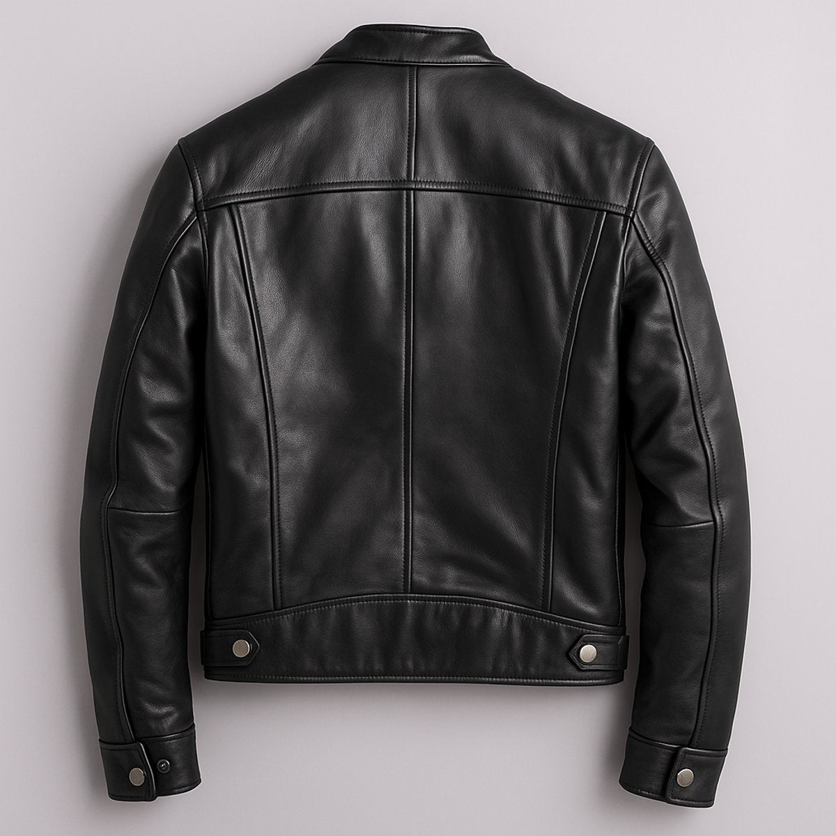 Men's Vintage Biker Leather Jacket - Full-Zip Moto | Autumn