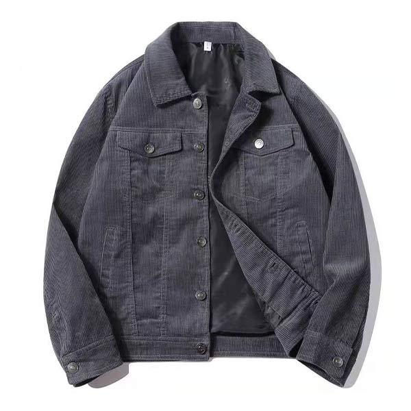 Men's Vintage Denim Jacket | Sherpa Lining | Autumn - Gray