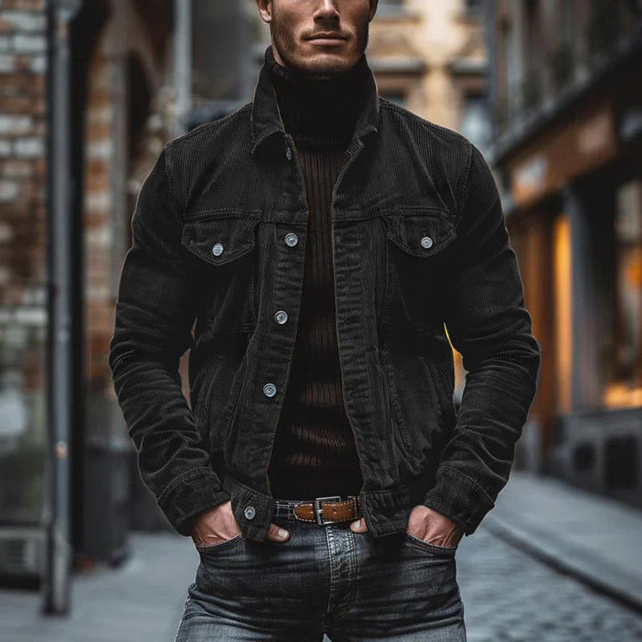 Men's Vintage Jacket | Button-Front | Spring - Black