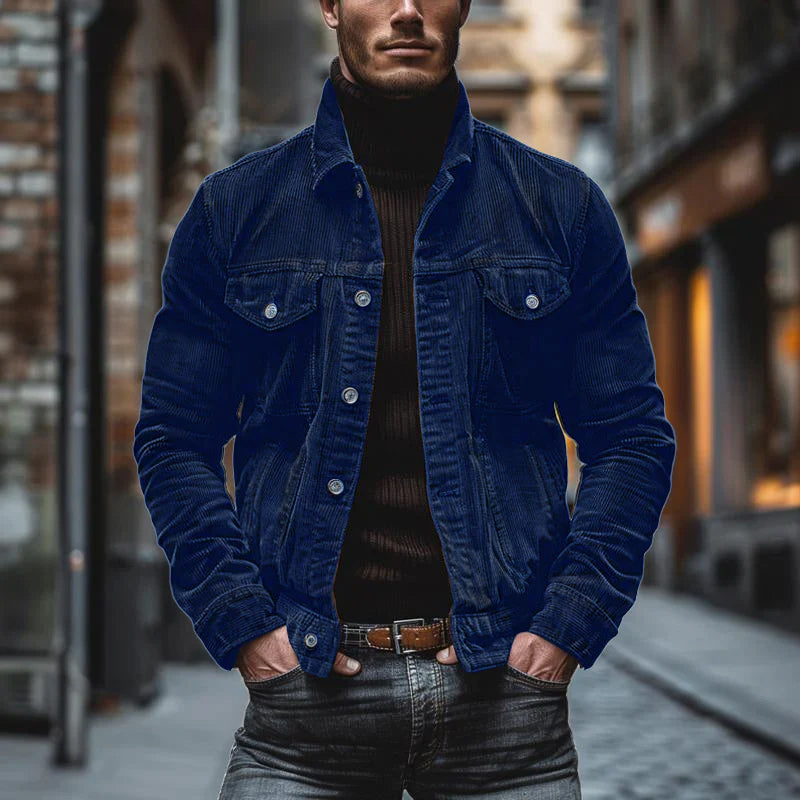 Men's Vintage Jacket | Button-Front | Spring - Blue