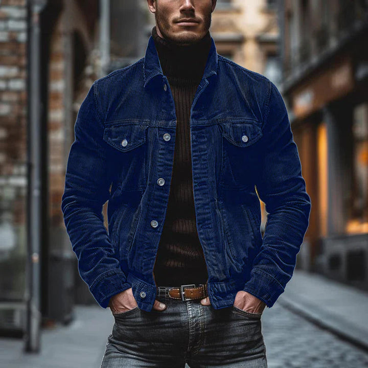 Men's Vintage Jacket | Button-Front | Spring - Blue