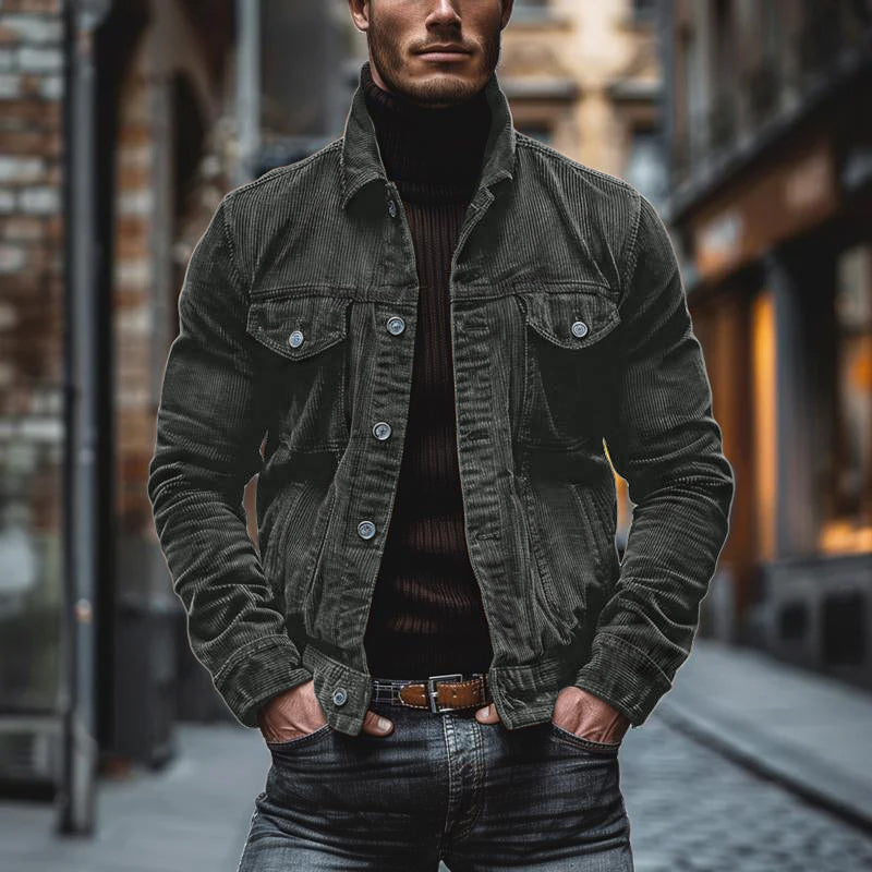 Men's Vintage Jacket | Button-Front | Spring - Gray