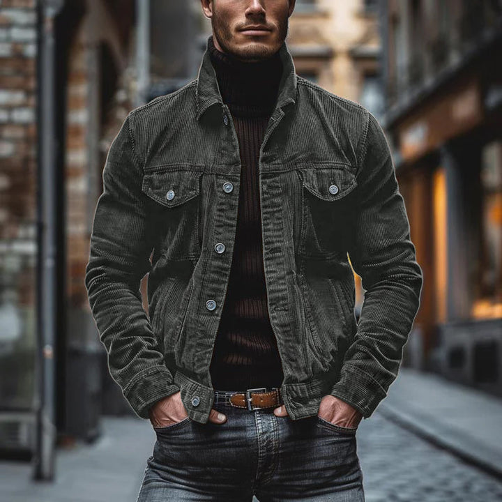 Men's Vintage Jacket | Button-Front | Spring - Gray