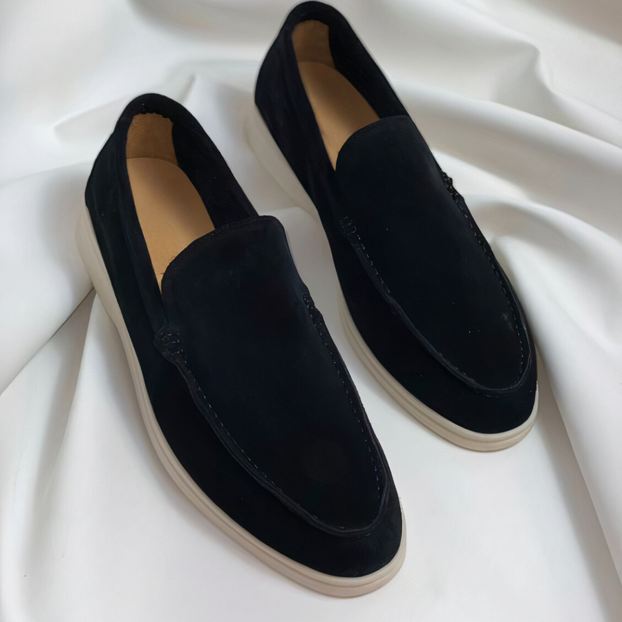 Men's Vintage Leather Loafers - Classic Slip-On | Spring - Black