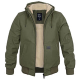 Men's Warm Bomber Jacket - Modern Winter Style - Olive
