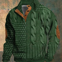 Men's Warm Knit Sweater - Classic Comfort Style | Autumn - Green