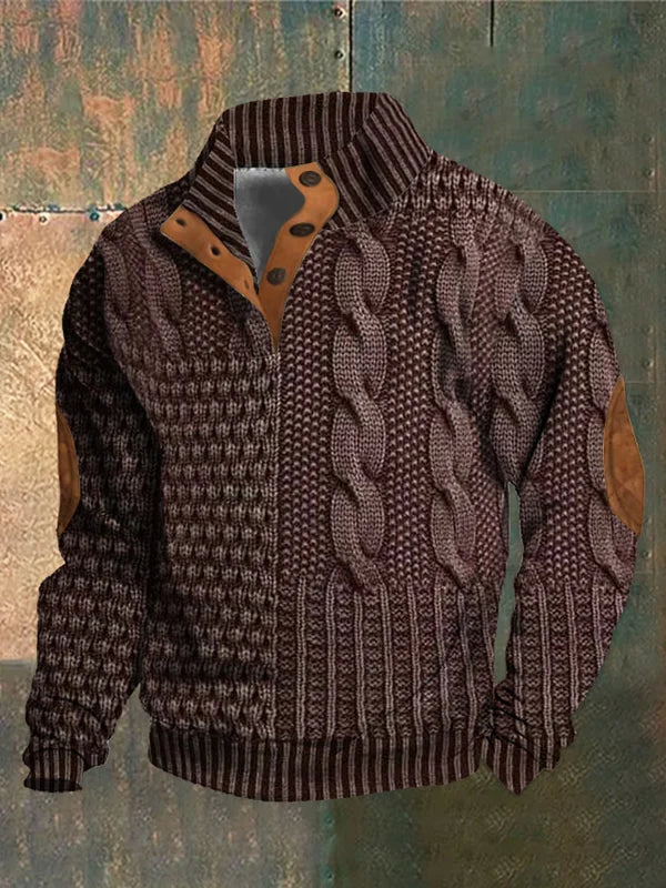 Men's Warm Knit Sweater - Classic Comfort Style | Autumn - Red