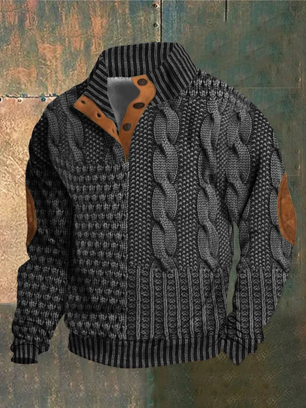 Men's Warm Knit Sweater - Classic Comfort Style | Autumn