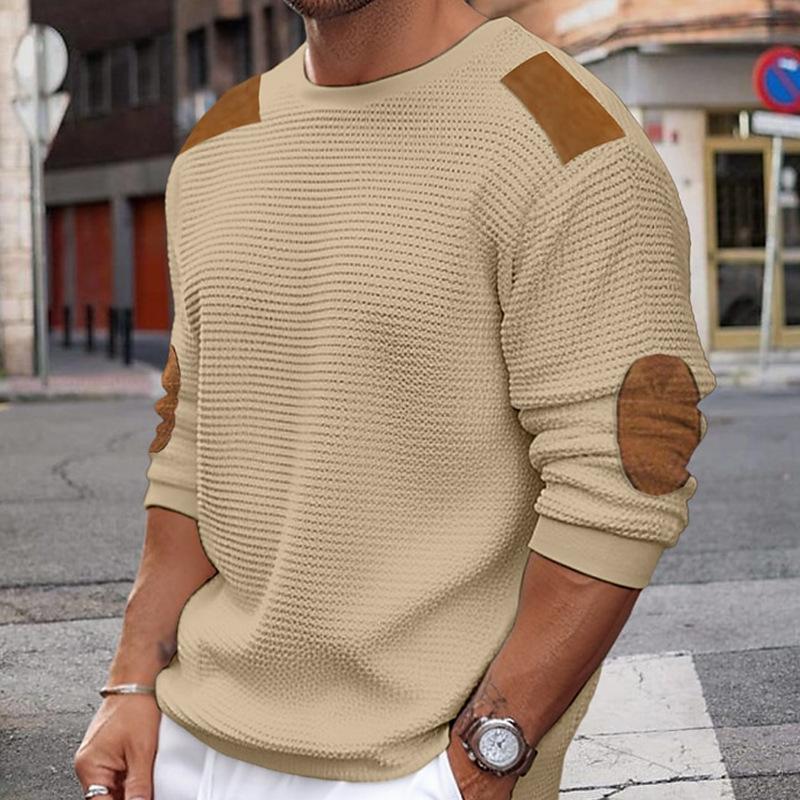 Men's Warm Winter Sweater - Soft Knit Pullover - Beige