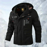 Men's Waterproof Hooded Quilted Parka Jacket | Winter - Black