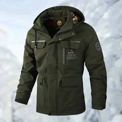 Men's Waterproof Hooded Quilted Parka Jacket | Winter - Green