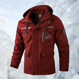 Men's Waterproof Hooded Quilted Parka Jacket | Winter - Red
