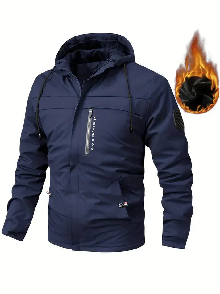 Men's Waterproof Winter Jacket | Fleece Lined - Blue