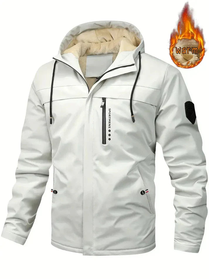 Men's Waterproof Winter Jacket | Fleece Lined - White