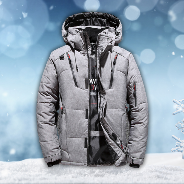 Men's Waterproof Winter Parka | Hooded | Insulated - Gray