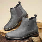 Men's Western Chelsea Slip-On Ankle Boots - Distressed Tan | Autumn - Charcoal