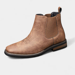 Men's Western Chelsea Slip-On Ankle Boots - Distressed Tan | Autumn