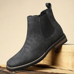 Men's Western Chelsea Slip-On Ankle Boots - Distressed Tan | Autumn