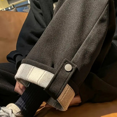 Men's Wide Fleece-Lined Winter Pants - Relaxed Fit