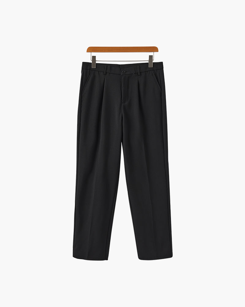 Men's Wide Leg Trousers | Tailored | Autumn - Black