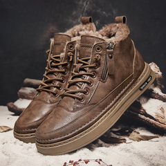 Men's Winter Leather Boots | Fleece-Lined | Warm - Brown