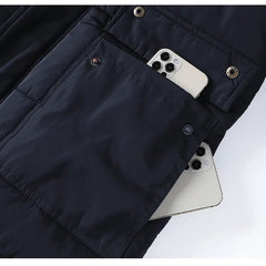 Men's Winter Parka Jacket - Fleece Lined with Faux Fur Hood
