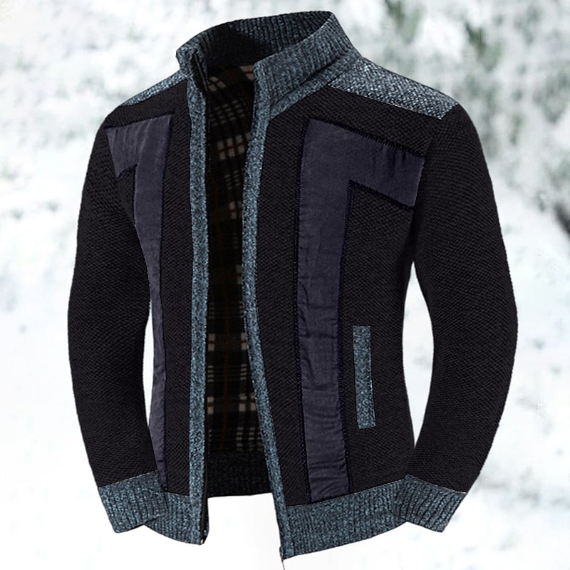 Men's Wool Blend Zip Vest - Classic Layering | Autumn - Black