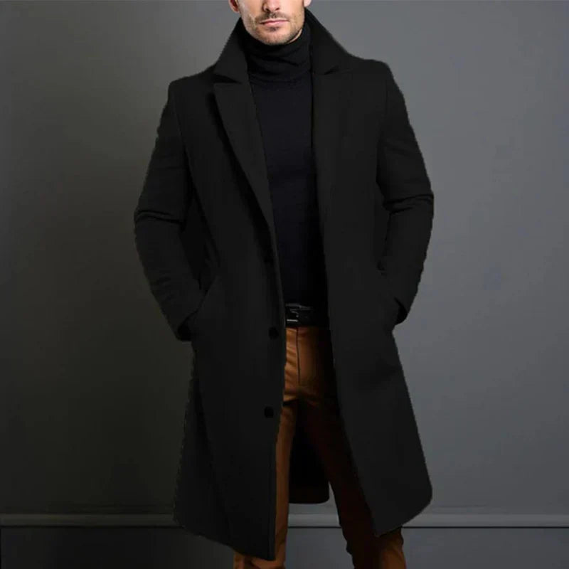 Men's Wool Jacket | Full-Length | Winter - Black