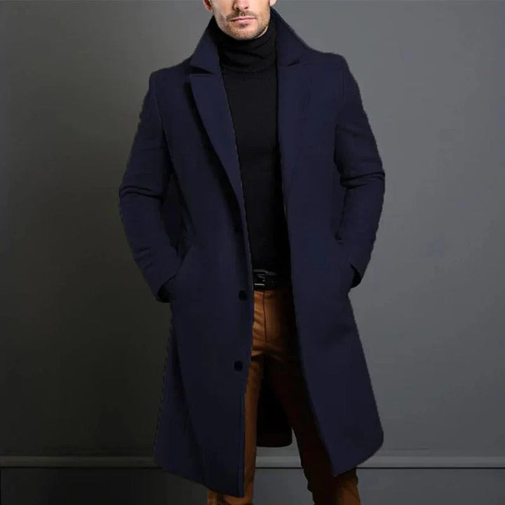 Men's Wool Jacket | Full-Length | Winter - Blue