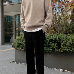 Men's Wool Knit Sweater | Polo Collar | Cozy | Autumn