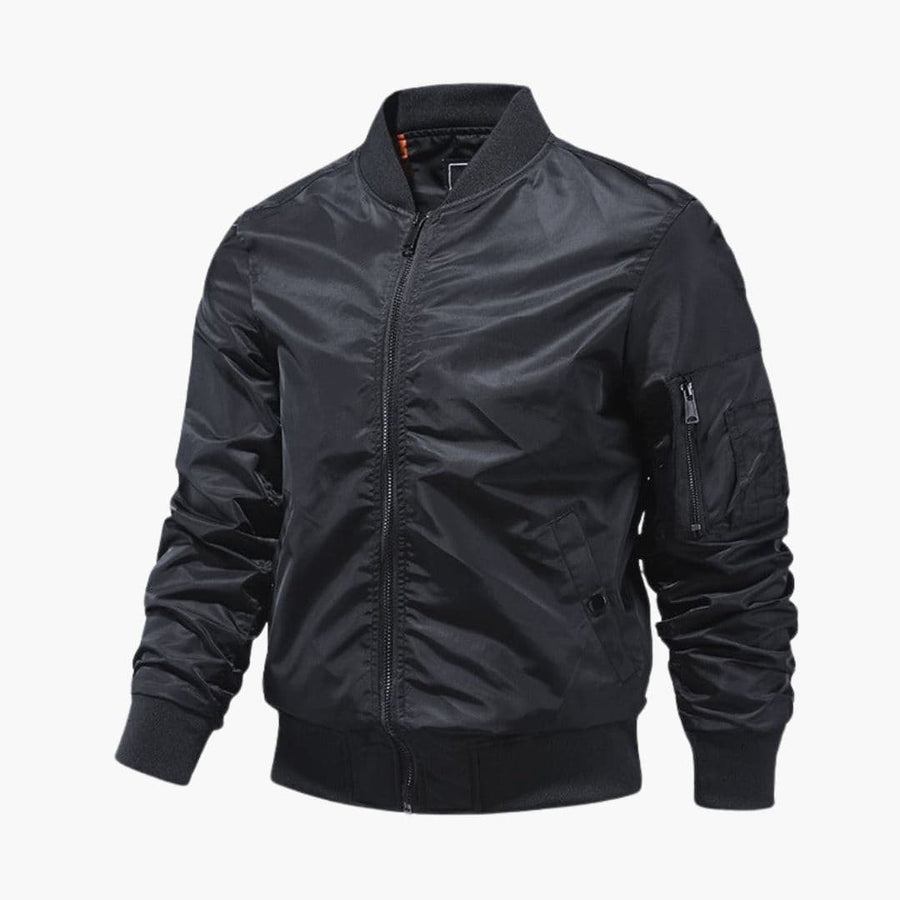 Men's Zip Bomber | Pen Slot Pocket | Winter - Black