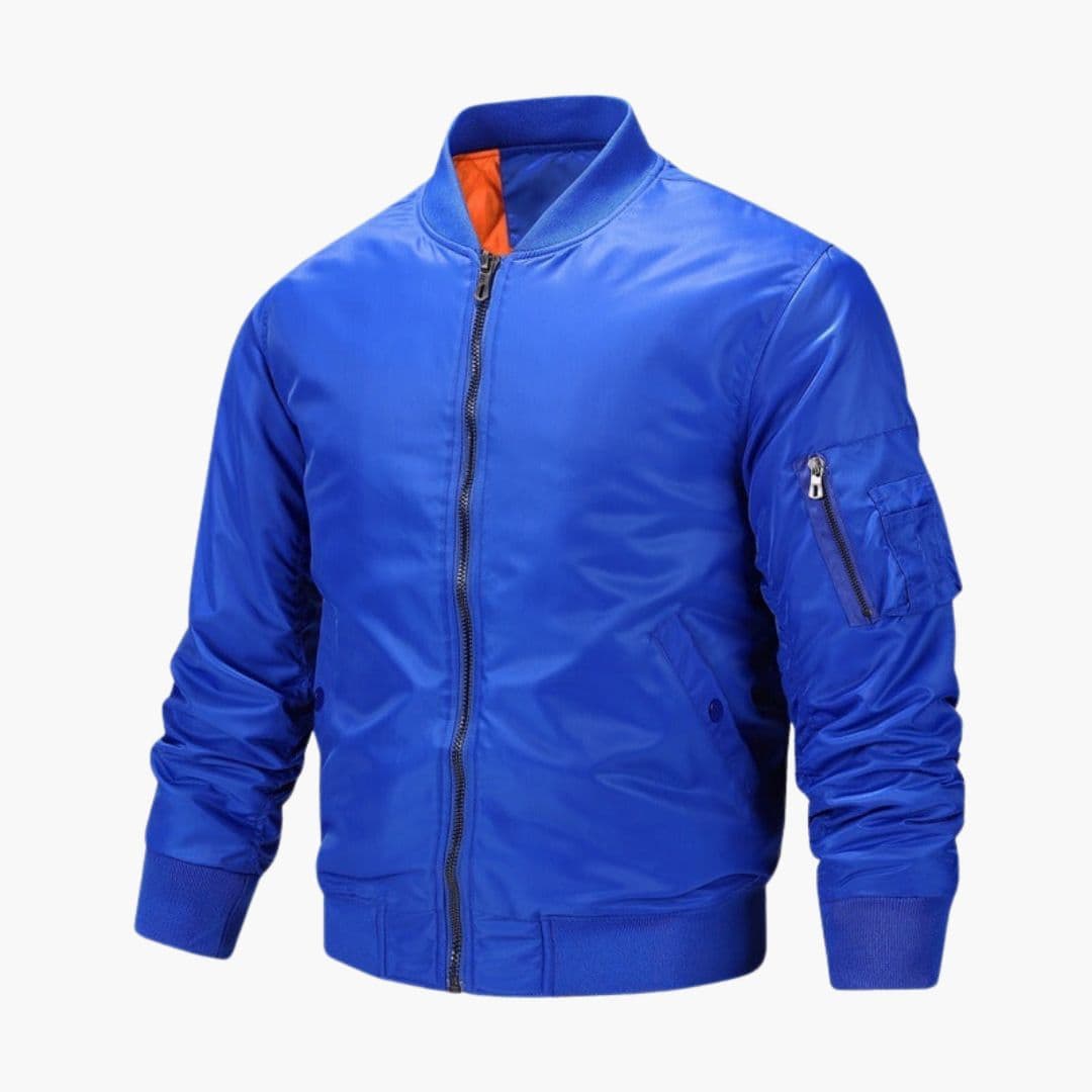 Men's Zip Bomber | Pen Slot Pocket | Winter - Blue