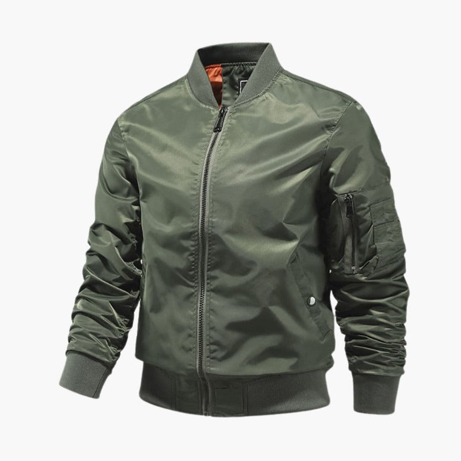 Men's Zip Bomber | Pen Slot Pocket | Winter - Green