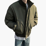 Men's Zip Bomber | Ribbed Trim | Autumn - Olive