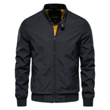 Men's Zip Up Classic Bomber Jacket - Lightweight Casual | Autumn - Black