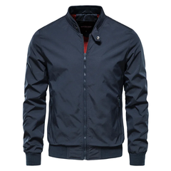 Men's Zip Up Classic Bomber Jacket - Lightweight Casual | Autumn - Blue