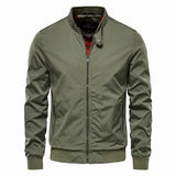 Men's Zip Up Classic Bomber Jacket - Lightweight Casual | Autumn - Green