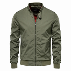 Men's Zip Up Classic Bomber Jacket - Lightweight Casual | Autumn - Green