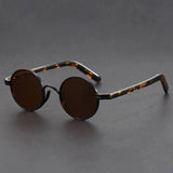 Unisex Round Metal Frame Sunglasses - Retro UV400 Protection - Black