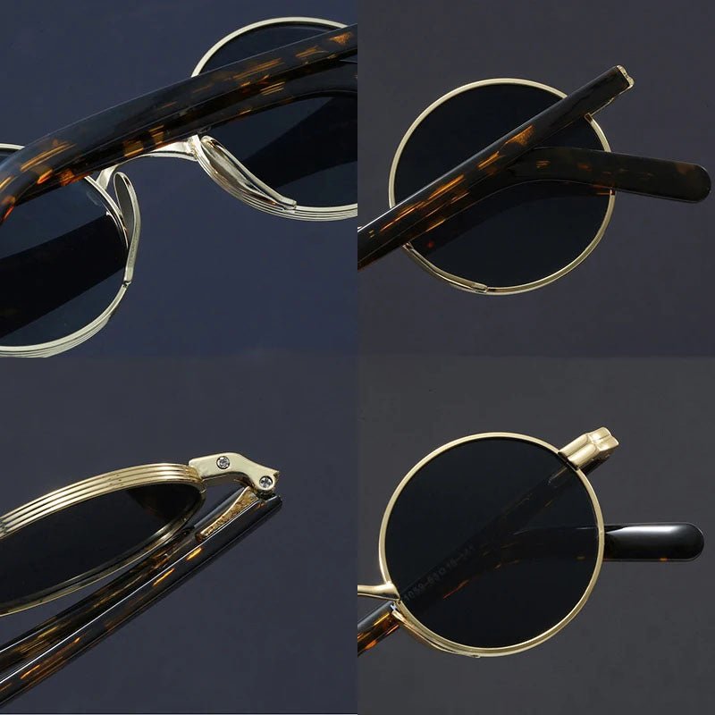 Unisex Round Metal Frame Sunglasses - Retro UV400 Protection
